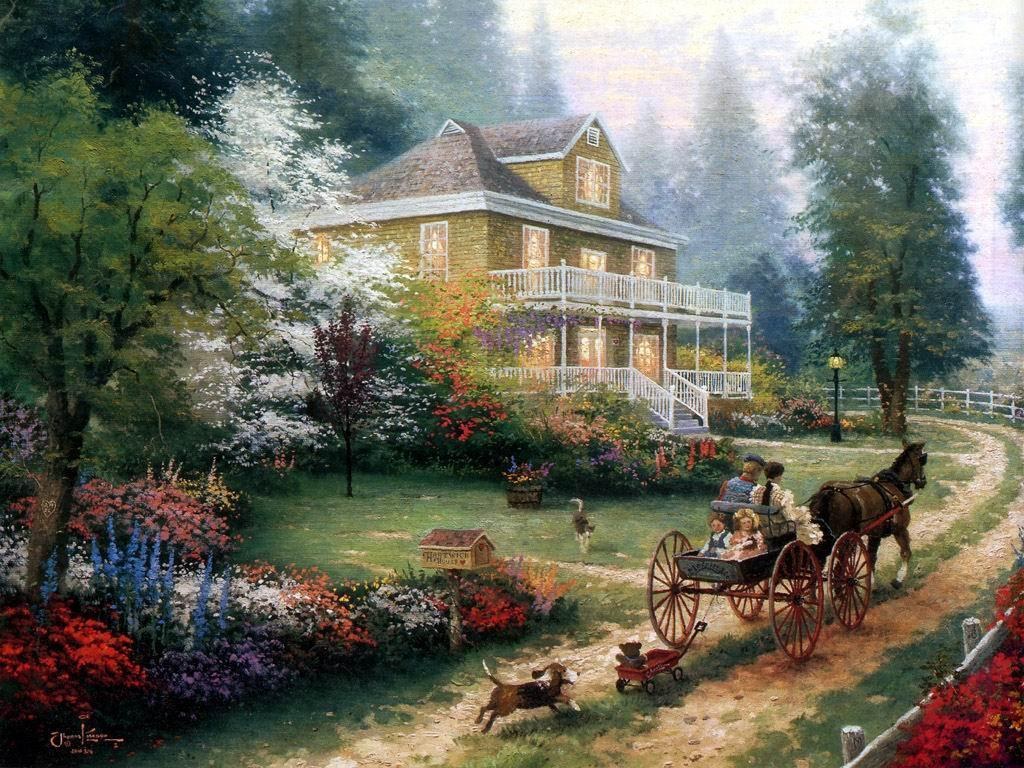 Thomas Kinkade Sunday at Apple Hill